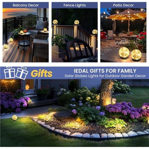 Solar Lights Outdoor for Yard Patio Porch, Garden Decor Birthday Gifts for Mom - Picture 2 of 7